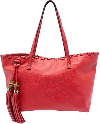 Gucci Pre-owned Gucci Leather Bamboo Tassel Tote Ladies 354665 520981
