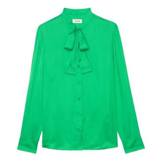 Zadig&Voltaire Camicia in raso Tulba - - Blouses & Shirts - Donna - Verde - XS