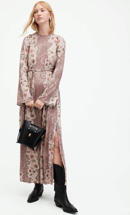 AllSaints Womens Viscose Susannah Cascade Paisley Maxi Dress, Size: UK 16/US 12