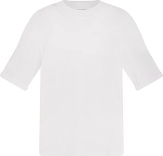 Brunello Cucinelli T-shirt met opstaande kraag - Heren - T-shirts - Wit - M - Katoen - Tops