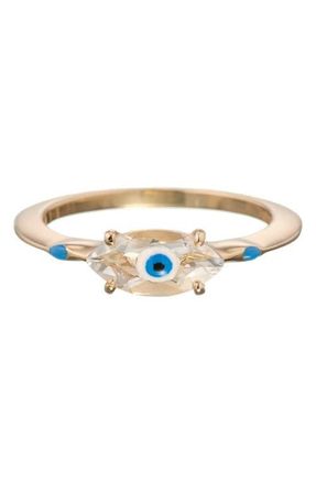 Bea Bongiasca Big Eye Gemstone Ring in Clear at Nordstrom, Size 6