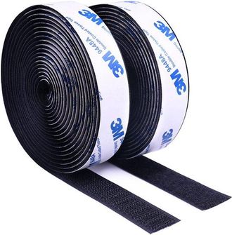 OEM Cinta De Velcro Autoadhesiva Resistente Para El Coche, El Colegio Y El Hogar - 2 Cm X 3 M (2 Rollos) Con Agarre Extra Velcro Autoadhesivo