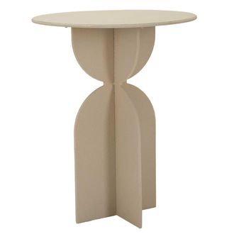 Mauro Ferretti Mesa de centro de metal color crema cm &oslash; 45x58