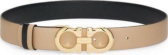 Ferragamo Reversible Calf Leather Belt with Double-Ring Buckle