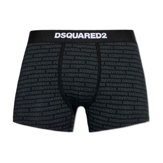 Dsquared2 Bottoms, male, Black, Size: XL Cotton Boxer Briefs with Monogram