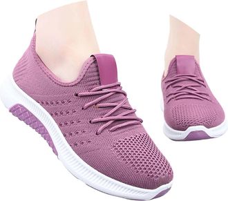 Generic Shoes Without Laces, Womens Flat Fashionable Trainers, Meshed, Comfortable Sports Shoes, Retro Style, Walking Shoes, Breathable Trainers, Slip-On Casu