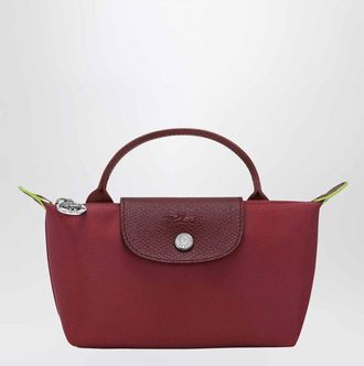 Longchamp Le Pliage gr&uuml;ne granatapfelfarbene Clutch-Tasche