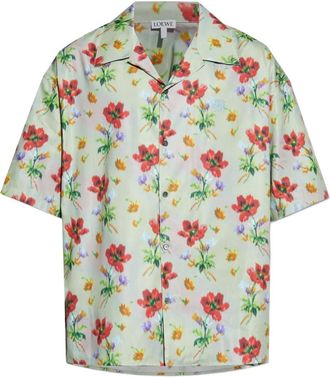 Loewe Camicia a fiori con maniche corte - Verde