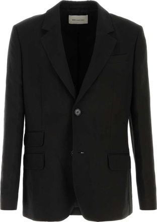 Ami Recht Getailleerd Jasje met Enkele Rij Knopen - Heren - Blazers - Zwart - M - Leer - Jassen