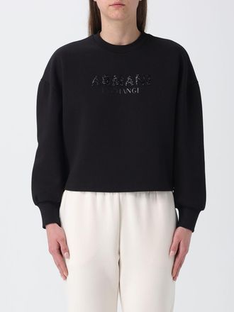 A|X Armani Exchange Felpa a girocollo in misto cotone con logo di strass