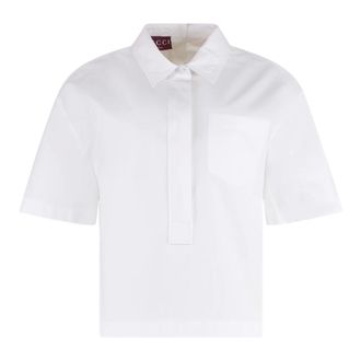 Gucci Cotton Poplin Shirt - female - Gucci - Shirts - White - S - Blouses & Shirts