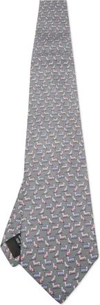 Ferragamo Cravatta in seta con stampa - Grigio
