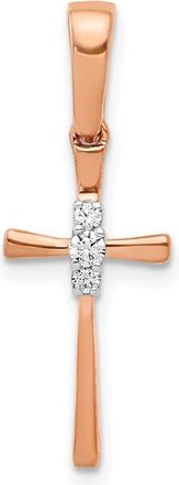 Diamond2Deal 10k Rose Gold.03ct. Diamond Cross Pendant