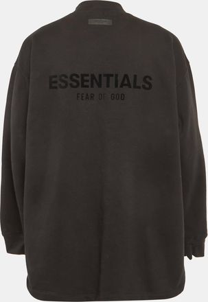 Fear of God Essentials Fear Of God Black Cotton Knit Mock Neck Sweatshirt