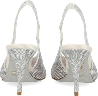 Rene Caovilla Silver Polyamide Slingback Heel - Silver