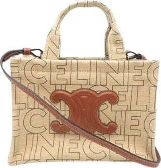 Celine Pre-owned Tote Bags, female, Beige, Size: ONE SIZE Pre-owned Canvas Tote Bag