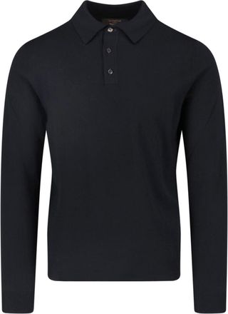 Zanone Virgin Wool Classic Collar Long-Sleeve Polo Shirt