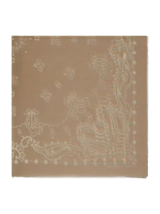 Gerard Darel Dorine Square Paisley Print Scarf in Green Khaki at Nordstrom