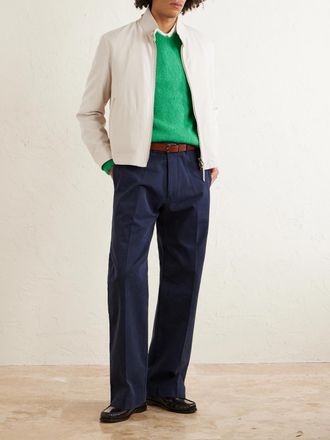 Tom Ford Leather-Trimmed Virgin Wool, Cashmere and Silk-Blend Canvas Jacket