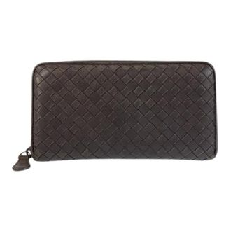 Bottega Veneta Pre-owned Wallets, male, Brown, Size: ONE SIZE Pre-owned Intrecciato Leather Long Wallet