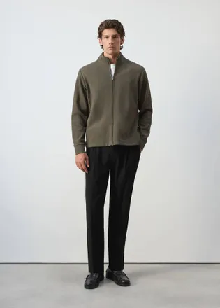 Mango FELPA IN COTONE LAVORAZIONE STRUTTURATA oliva - Uomo - XXL - MANGO MAN