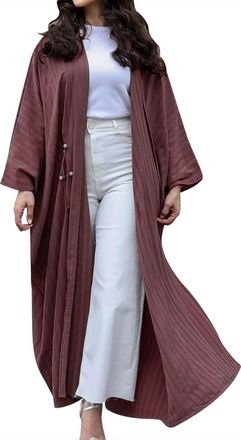 Generic Women Muslim Open Front Kaftan, Islamic Abaya Long Sleeve Floral Cardigan Dress, Loose Fit Maxi Prayer Robe