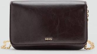 Mango Borsa a tracolla piccola bordeaux - Donna - Taglia unica - MANGO