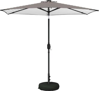 vidaXL Parasol De Jard&iacute;n Con Luces Led Y Base 270 X 270 Cm Poli&eacute;ster Vidaxl