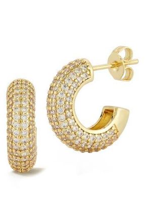 Glaze Jewelry Pav&eacute; Cubic Zirconia Hoop Earrings in Gold at Nordstrom Rack