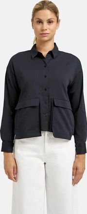 Smith & Soul Hemdbluse SMITH & SOUL, Damen, Gr. XXL, marine, Web, Obermaterial: 70% Baumwolle, 27% Polyester, 3% Elasthan, unifarben, regular fit h&uuml;ftlang, 2-Knopf