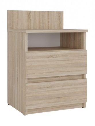 OEM Mesita De Noche Moderna Con 2 Cajones, Roble Sonoma - Mesita De Noche Para El Dormitorio, Dise&ntilde;o Minimalista, Alta Calidad