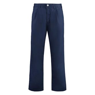 Stone Island Cotton Trousers - male - Stone Island - Straight Trousers - Blue - W33 - Trousers