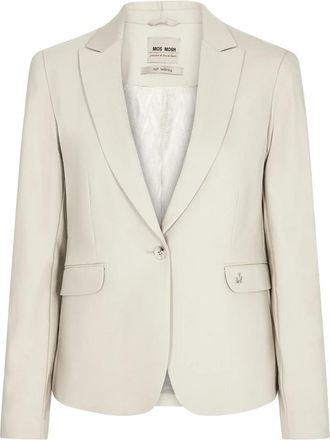 Mos Mosh Klassieke Night Blazer Ecru - Dames - Blazers - Beige - 3XL - Katoen - Jassen