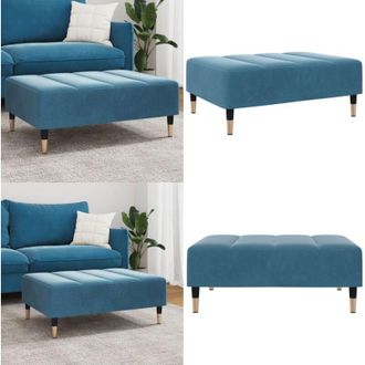 vidaXL Poggiapiedi Blu 77x55x31 cm in Velluto - Poggiapiedi moderni - Poggiapiedi in compensato