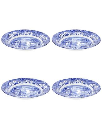 Spode Set Of 4 Blue Italian Soup Plates