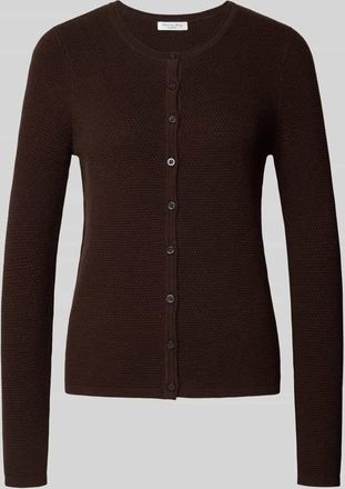 Christian Berg Strickcardigan mit Strukturmuster in Schoko Melange, Gr&ouml;&szlig;e XS