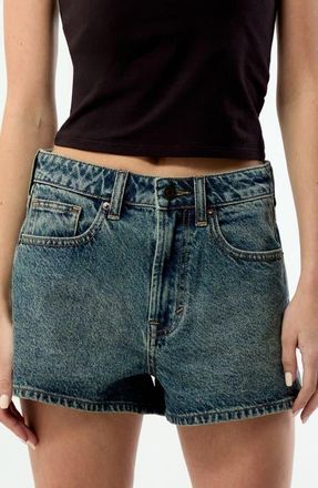 PacSun Ivy High Waist Shorts in Medium Indigo at Nordstrom, Size 26