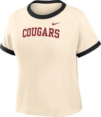 Nike Womens College (Washington State Ringer T-Shirt in Brown | IV9435-120