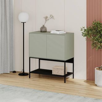 Decortie Amira Console Table & Small Sideboard with Push-to-Open Doors in Green | Size: 1 Pack