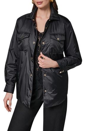 DKNY Snap Front Shirt Jacket in Black at Nordstrom, Size X-Small