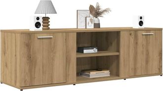 Berkfield Home TV Cabinet Artisan Oak 120x34x37 cm Engineered Wood in Brown | Size: 120 x 34 x 37 cm