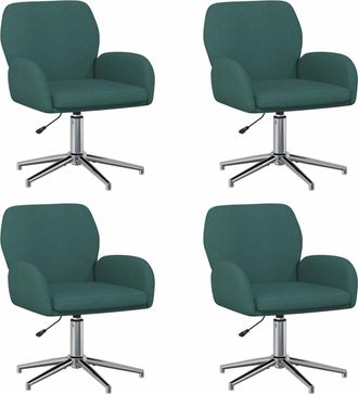 vidaXL Sillas De Escritorio Giratorias 4 Uds. 54 X 58 X 90 Cm Tela Vidaxl