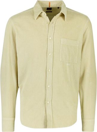 HUGO BOSS Heren, Overhemden, Beige, Maat: M Katoen