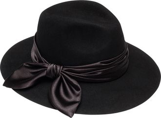 Eugenia Kim Georgina Bow Wool Felt Fedora in Black at Nordstrom Rack