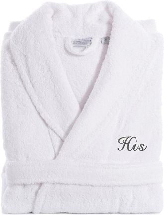 Linum Home Textiles Embroidered His Terry Bathrobe