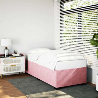vidaXL Estructura De Cama Sin Colch&oacute;n Terciopelo Rosa 100x200 Cm Vidaxl