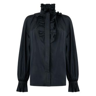 Alberta Ferretti Elegant black jacket with high collar for women - female - Alberta Ferretti - Blouses - Black - XL - Blouses & Shirts