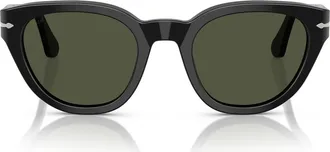 Persol Gender Inclusive PO3379S 51mm Butterfly Sunglasses in Black/green at Nordstrom