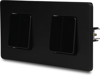 OEM Interruptor Cu&aacute;druple De Luz Para Escaleras, Color Negro, Acero Lacado