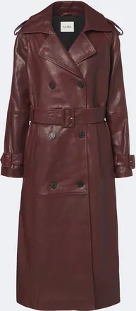 Arma Noorah belted double-breasted leather coat